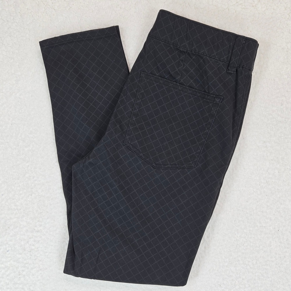 Juicy by Juicy Couture Womens Beverly Skinny Pants 10 Black Diamond Grid Stretch